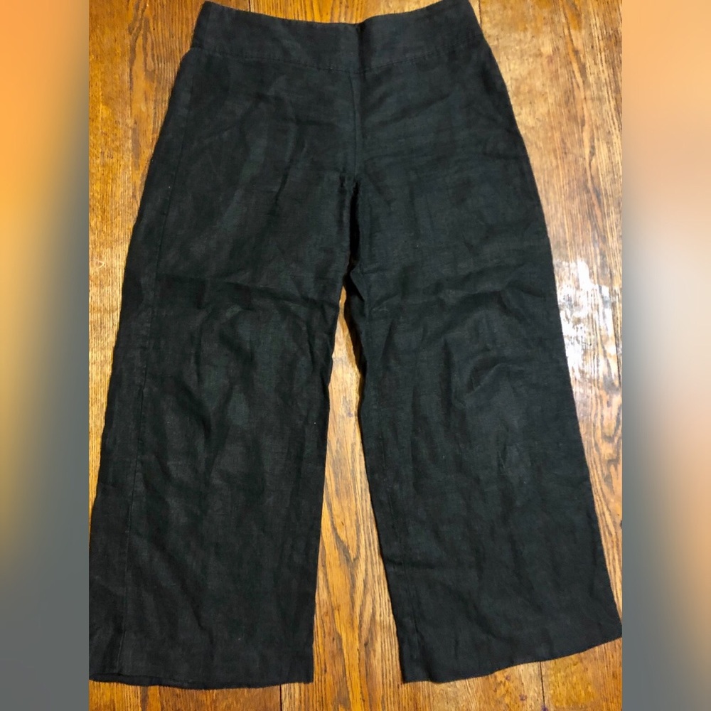 BR Banana Republic black linen wide leg sz4 EUC